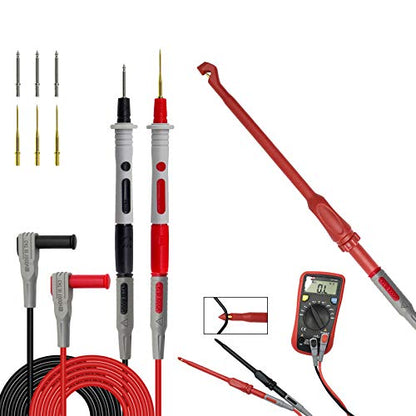 40-in-1 Multimeter Back Probe Test Lead and Test Probe Kit for Electronic Specialties Automotive| Wire Piercing Probe with Screw Thread | Multi-Type Back Probe Set | Alligator Clips