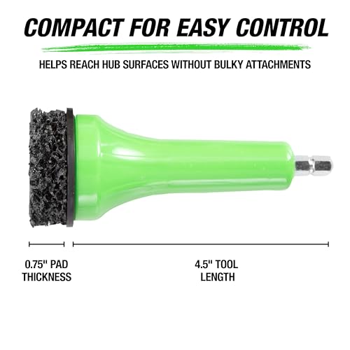 OEMTOOLS Brake Hub Resurfacing Tool with Pads Drill Powered Remove Rust | Wheel Hub Cleaning Tool Removes Rust from Wheel Studs and Rotors for Cars, Trucks, and SUVs, Fits 1/2" Chuck Drills