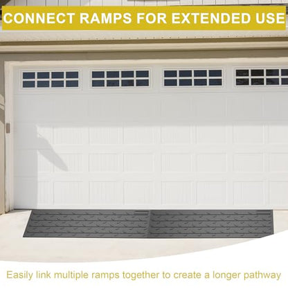 OrangeStar 2 Pack 1.5" Rise Rubber Threshold Ramp | Heavy Duty Wheelchair & Scooter Ramp with Cord Channel, Non-Slip Angled Entry for Doorways, Steps & Garage (36" Length) - size: 1.5in-2Pack
