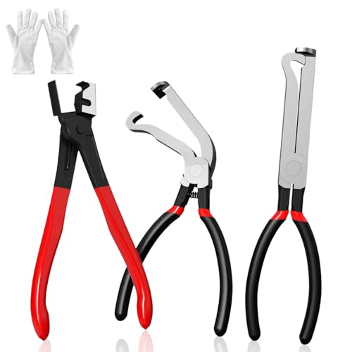 Electrical Disconnect Pliers for Cars: 3 Pieces Rapid Disconnector Pliers Set - Automotive Connector And Fuel Line Clip Remover Tools for Cars, Trucks Repair with Rapid Disconnector and 2 Pair Golves