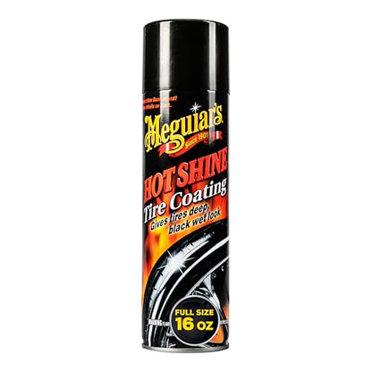 Meguiar's Hot Shine High Gloss Tire Coating - Get Long-Lasting Tire Protection and Glossy Tires with a Wet Look Shine, 3 Pack of 15 Oz Aerosol Cans