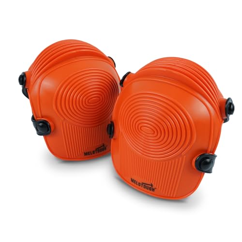 MELOTOUGH Work Knee Pads for Men Women Construction, Flooring, Roofing - Comfortable and Non Slip(Orange) - color: Orange