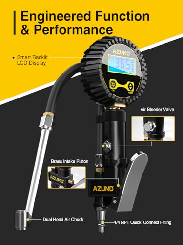 Digital Tire Inflator with Pressure Gauge, 200 PSI, Heavy Duty Air Compressor Accessories, Comes with a Portable Carrying Box - size: 200PSI with case