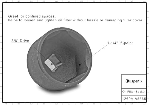 Oil Filter Wrench Socket, Oil Filter Cap Removal Tool Compatible with Chevy Equinox Cobalt HHR Malibu Orlando, Also for Saturn Aura Ion L100 L200 LS LS1 LW1 LW200 Sky Vue (Steel)