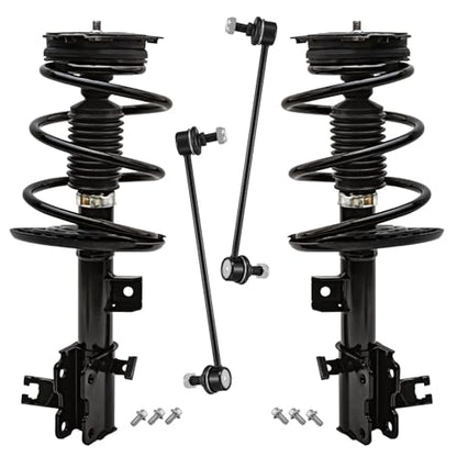 Detroit Axle - 4pc Front Struts Sway Bars Kit for 2013-2018 Nissan Altima, 2 Struts w/Coil Spring Assembly 2 Sway Bar End Links 2014 2015 2016 2017 Replacement Suspension Ready Struts Shocks Assembly - size: 4QS47432/ sway kit