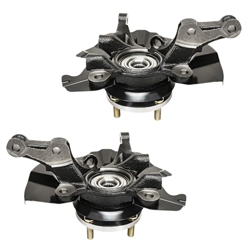 Detroit Axle - 4pc Steering Knuckles Kit for 06-11 Hyundai Accent [4-Wheel ABS], 2 Front Steering Knuckles & Wheel Bearing Hubs 2 Rear Wheel Bearing and Hubs 2006 2007 2008 2009 2010 2011 Replacement - size: 4UW48689/Kit