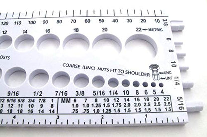 Stainlesstown Nut Bolt Thread Gauge (White) - color: White
