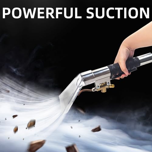 Extractor Head, Carpet Cleaning High Pressure Steam Extractor Wandwith Non-slip Heat-insulating Grip, Upholstery and Auto Detailing Hand Wand for Removing Dust and Absorbing Water