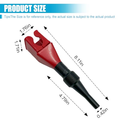 Flexible Car Fuel Funnel, Foldable Clasp Gasoline Funnels, Red | Retractable Plastic Automotive Oil Exchange Funnels, Universal Draining Tool for Cars and Motorcycles - color: Red