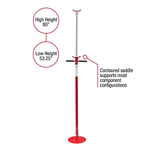 Sunex 6809A, Underhoist Support Stand, ¾ Ton Capacity, 12 Inch Diameter Base, Contoured Saddle, Bearing Mounted Spin Handle, Self-Locking ACME Threaded Screw, Supports Vehicle Components - size: Regular