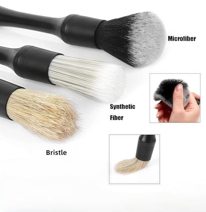 7PCS Car Beauty Brush Set, Cleaning Brushes for Car Interior or Exterior, Dust Removal and Cleaning Tools, Suitable for Logos, Vents, Wheels, Leather Seats