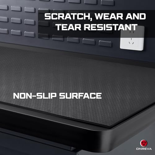 ONREVA Workbench Mat 24X60 Inches, EVA Rubber Work Mat, Protect Your Work Bench Top, Heavy Duty Pad for Tool Box Top, Table, Tool Station, Rolling Cabinet Cart Cover Liner Matt, 60"X24" 5mm Thick