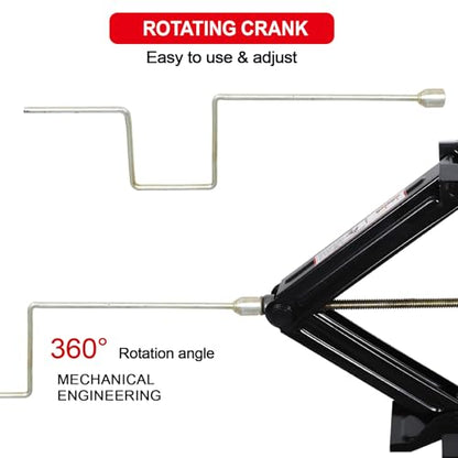 5000 lb Lift 24" RV Stabilizing Scissor Jack, Scissor Lifting Jacks w/Handle for Pop-Up Camper and Travel Trailer -Pack of 2 | for Pop-Up Camper and Travel Trailer -Pack of 2