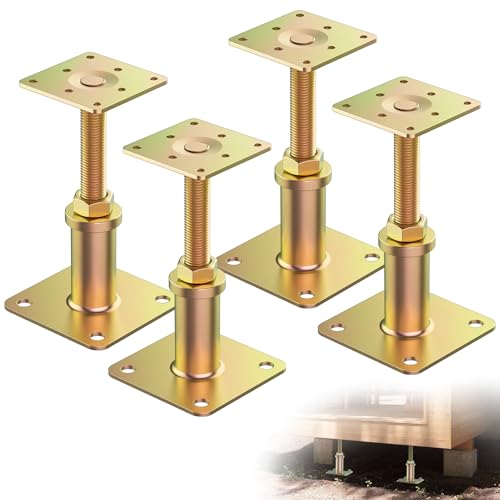 4 Pack House Jacks for Leveling Adjustable Floor Jack Post Floor Jack for House Foundation Jacks Telescoping Jack for Temporary Support up to 6000 LB Adjustable Range 4.4 inch - 7 inch - size: 4.4 inch-7 inch 4 Pack