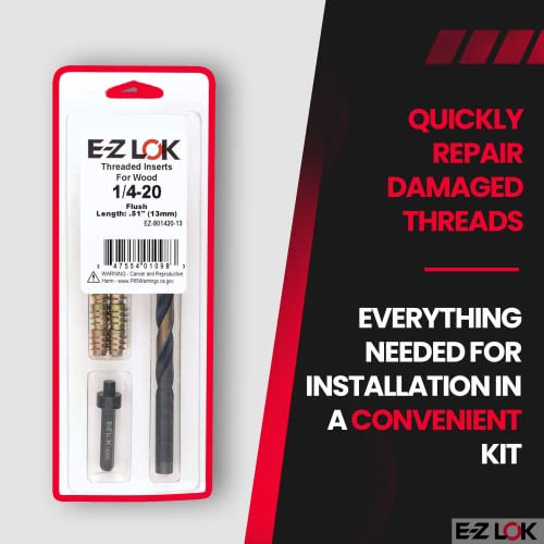 E-Z Hex Thread Repair Kit for Soft Wood Flush Threaded Inserts M6-1.0 x 13mm, Drill, Installation Tool - size: M6-1.0 x 13mm (EZ-900610-13), style: Flush