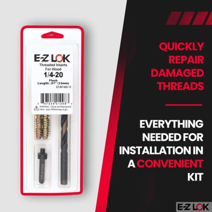 E-Z Hex Thread Repair Kit for Soft Wood Flush Threaded Inserts M6-1.0 x 13mm, Drill, Installation Tool - size: M6-1.0 x 13mm (EZ-900610-13), style: Flush