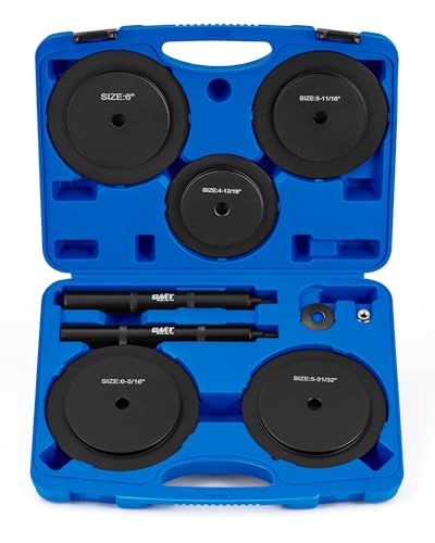 OMT Truck Hub Seal Installer Kit Compatible with Class 7 8 Trucks | 9pc Bearing Race and Seal Driver Set with Large Race and Seal Drivers for Truck Hub Seal Installation, Black - size: 4-13/16 to 6-5/16 in.