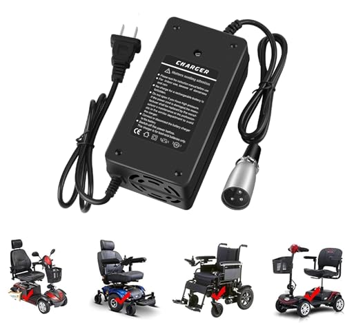 24V 5A Lead-Acid Battery Charger for Lakematic,Pride Mobility, Wheelchair,Drive Medical,Golden Technologies,Shoprider, Jazzy Power Chair, Rascal 200T/500T/301 PC 24BC5000TF-1 EA1065 180 X-CEL