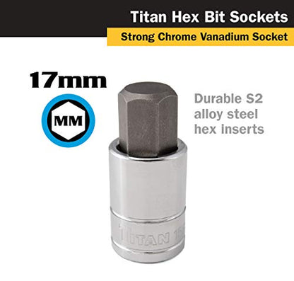 Titan 15617 1/2-Inch Drive x 17mm Hex Bit Socket - size: 17mm