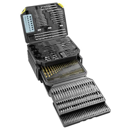 K Tool International 10330 Drill Bit and Accessory Set, 326 Piece Bit Kit, Folding Storage Case, Portable Carry System, for Shop, Garage, and Jobsite Use, Metal, Wood, and Plastic