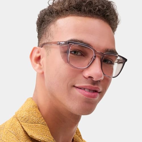 Stoggles Square Z87.1 Certified Polycarbonate Safety Glasses, Anti-Fog | Stylish, Protective, Blue-Light + UV Blocking, Top/Side Shields, Rx Ready, Unisex, Light, Scratch & Impact Resistant - color: Charcoal, size: Medium