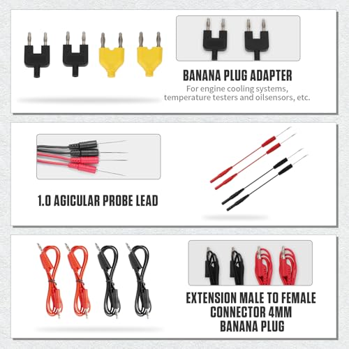 BELEY 104PCS Automotive Test Lead Kit Electrical Breakout Multimeter Test Leads Kit with Multimeter Leads, Alligator Clips, Pin Probes, Banana Plugs