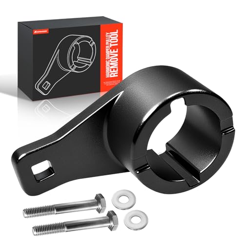 Crankshaft Damper Pulley Holding Holder Harmonic Tool Harmonic Damper Pulley Remove Tool for Toyota Lexus 3.0 L6, 3.0 V6, 3.3 V6, 4.0 V8, 4.3 V8, 4.7 V8 with 2PCS Crank Bolts