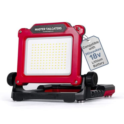 Master Tailgaters FLUD 4000 LED Work Flood Light Compatible for Milwaukee 18v Battery