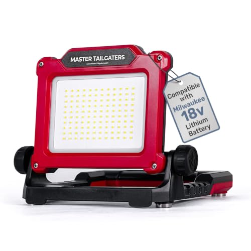 Master Tailgaters FLUD 4000 LED Work Flood Light Compatible for Milwaukee 18v Battery