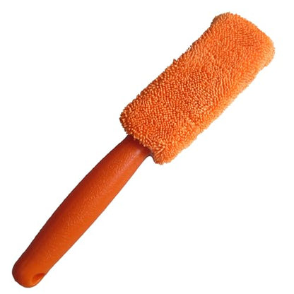 Non Abrasive Wheel Tool with Short Handle Soft Bristles for Alloy Rim Brake Dust Removal Wheel Cleaner Brush - color: Oh!