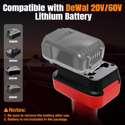 Fuel Transfer Pump for DeWalt 20V Battery, 5GPM Auto Stop Electric Diesel Kerosene Motor Oil Extractor Pump with 4 Size Gas Can Adapters, Drip Free Fuel Pump for Tractor Car Boat Generator Lawn Mower