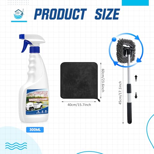 4 Pcs Golf Cart Cleaner Kit, Golf Cart Body Windshield Polish Cleaner with Cleaning Brush Towels, Removes Hard Water Stains, Battery Acid, Grease, Lubricates & Rust Proofs