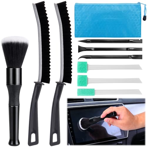 XANGNIER Car Detailing Kit Interior,Car Interior Cleaner Brush Set,10 Pcs | Car Care Detail & Cleaning Supplies Accessories Kits Tool,Suitable for Auto,SUV,Truck,Sedan,Dashboard,Panel,Viking