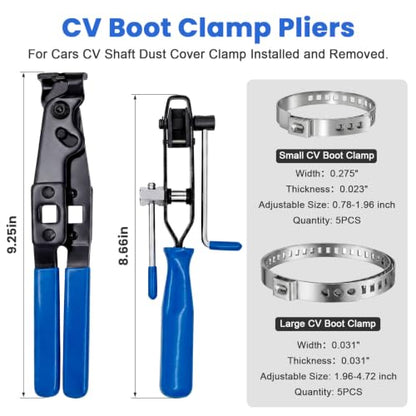 CV Boot Clamp Pliers Tool With 1/2" Torque Wrench For Cars UTV ATV Repair | CV Boot Clamp Tool Heavy Duty CV Axle Boot Clamp Pliers Tool With 1/2" Torque Wrench Function