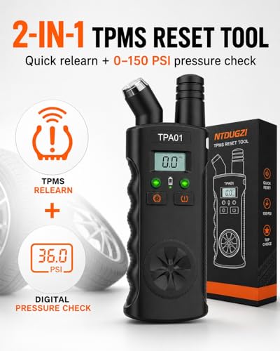 Digital Tpms Reset Gauge Tool, Tpa01 Tire Pressure Sensor Relearn Device, 150 Psi, 433 Mhz, Auto Valve Activation for Compatible Vehicles Quick & Easy Reset in Minutes - color: Black-2pcs