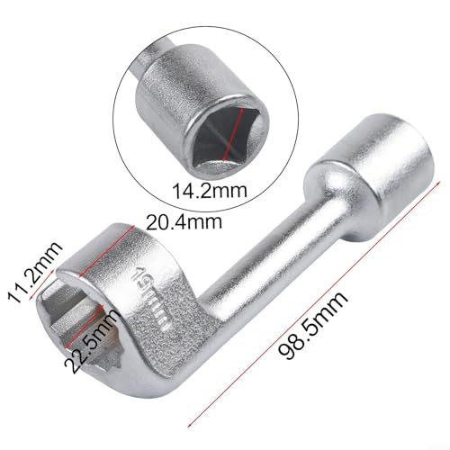 Diesel Fuel Line Socket Set 1/2 Drive Flare Nut Wrench for Automotive Tube Pipe Repair, Open End Ring Sizes 12 14 16 17 18 19mm, Metal Hand Tool(19mm) - color: 19mm