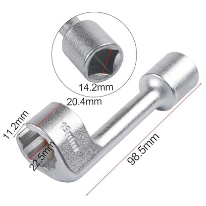 Diesel Fuel Line Socket Set 1/2 Drive Flare Nut Wrench for Automotive Tube Pipe Repair, Open End Ring Sizes 12 14 16 17 18 19mm, Metal Hand Tool(19mm) - color: 19mm