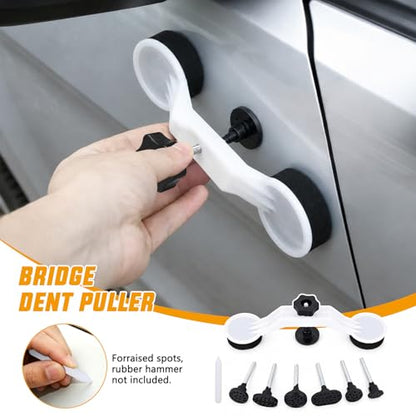 GOOACC 45 PCS Car Dent Puller Paintless Dent Repair Kit Trim Removal Tool | Adjustable Lifter White Bridge Pullers Glue Gun & Stick Auto for Car Refrigerator Dents Hail Damage Door Body Ding - color: 45PCS Dent Puller Kit