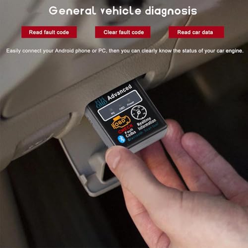 Bluetooth OBD2 Scanner for Car, OBD II Wireless Diagnostic Code Reader Bluetooth Scan Tool, Universal Professional Auto Engine Fault Diagnosis Tester Adapter, Car Accessories