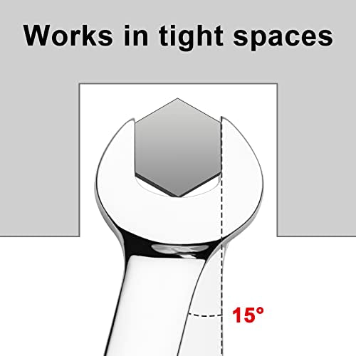 Jetech 11mm Ratchet Wrench, Ratcheting Combination Wrench Metric, Industrial Grade Gear Spanner with 12-Point Design, 72-Tooth Ratchet, Chrome Vanadium Steel - size: 11mm