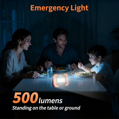 KunHe 8 Pack Magnetic Battery Powered Work Light 500 Lumen Portable Work Light IPX4 Waterproof 180 Rotating Bracket (60 AA Alkaline Batteries Included) for Camping Car Repair Emergency - style: 15 Pack Battery version