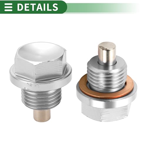 Motoforti Universal Oil Pan Screw Oil Drain Plug Sump Drain Nut Bolt, M20x1.5, Aluminium Alloy, Silver Tone, 1 Set - size: M20x1.5