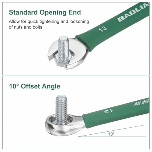 HARFINGTON 20mm Metric Combination Wrench 10 Degree Offset 12 Point Cr-V Steel Single Open End Spanner Wrenches for Automotive Repair Furniture Assembly - size: 20mm