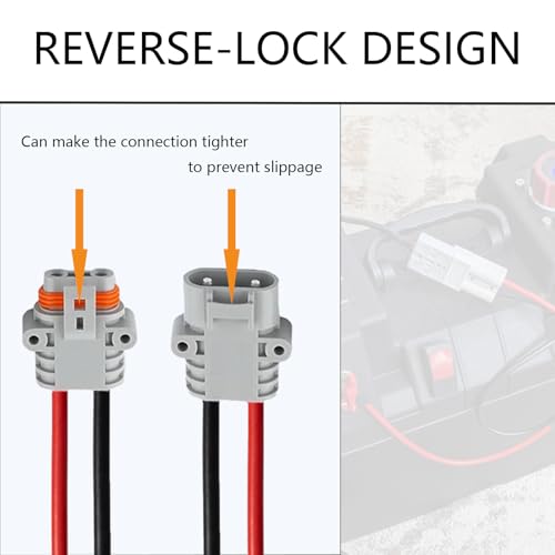 Waterproof Anderson 50A connector, Anderson Jumper Cable Plug Connector kit, Battery Quick Connect/Disconnect, 8AWG 30cm Cable, Can Be Used For Car, Truck, RV, Outdoor Cable connection. (Ads FS) - size: Anderson 50A Waterproof Connector