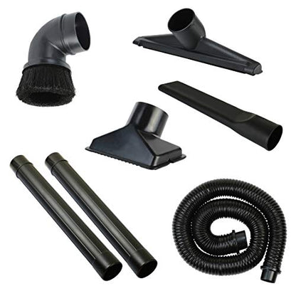 Shop Vac Accessories 2 1/2 inch Attachments (2.5 Wet Dry Vac Accessories - Extension Wands, Floor Brush, Dust Brush, Crevice Tool, Utility Nozzle, and Hose Kit (7-Pack Attachments) - size: 7-Pack Attachments