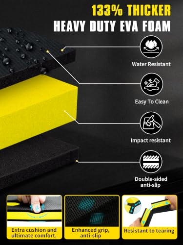 1.2" Extra Thick Foldable Mechanic Kneeling Pad with Handle & Storage Belt, 5 Fold Multi-Use Comfortable EVA Foam Cushion Mat for Workshop,Repairing,Gardening,Yardwork,Camping,Fitness,47.3x17.3x1.2"