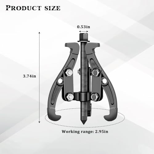 Car 3-Jaw Inner Gear Puller, 3" Heavy Duty Pilot Gear Flywheel Bearings Extractor Tool with Reversible Jaws, Automotive Bearing Pulley Removal Puller Tool, Universal for Vehicles - size: 3IN