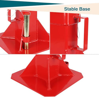 12-Ton Heavy-Duty Jack Stands Pair, Pin-Type Locking Post & Wide Base Stands, Adjustable 11"-18" for Trucks, SUVs & Auto Repair,24000 lb Capacity, Red
