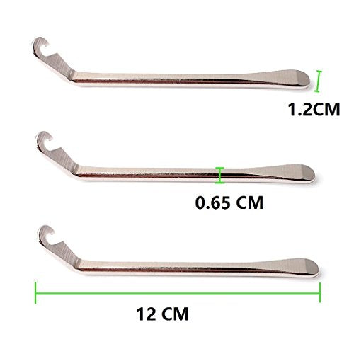 BlueSunshine Bicycle Tire Lever - Premium Hardened Stainless steel Levers to Repair Bike Tube - Must Have Tool Kit for Road Bicyclist - Set of 3