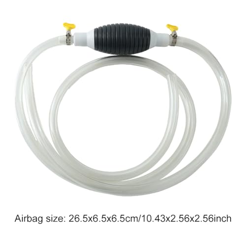 Manual Gasoline Siphon Pump Fuel Transfer Hose with Metal Clip, Multifunctional Liquid Suction Pump for Petrol, Oil, Water, Aquarium & Fuel Transfer - color: Classic 1m